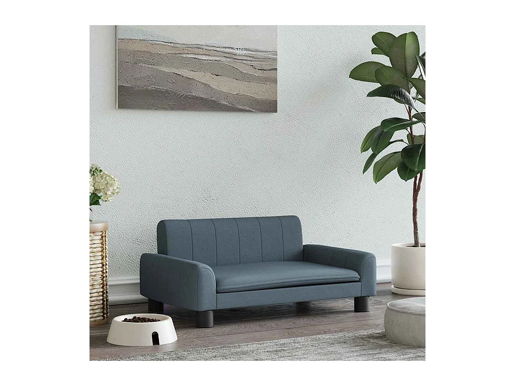 Lit pour chien gris foncé 70x45x30 cm tissu