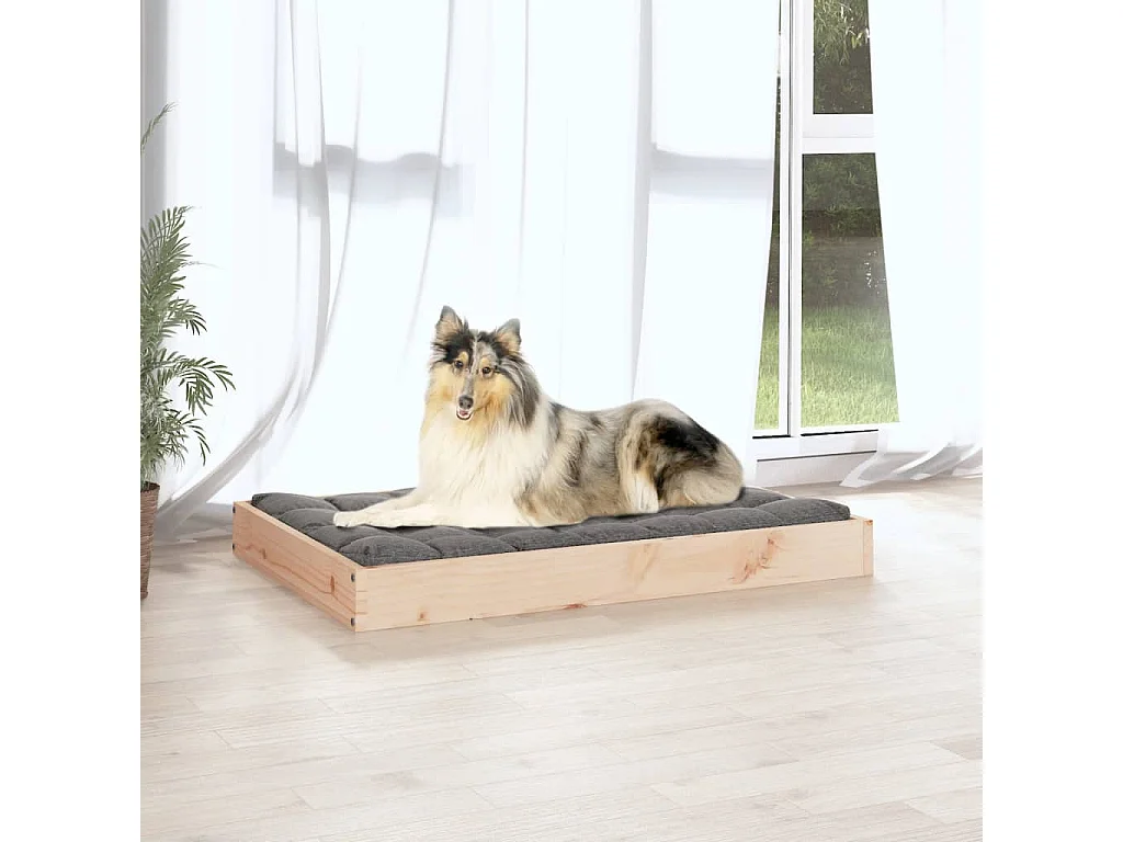 Lit pour chien 91,5x64x9 cm Bois de pin solide