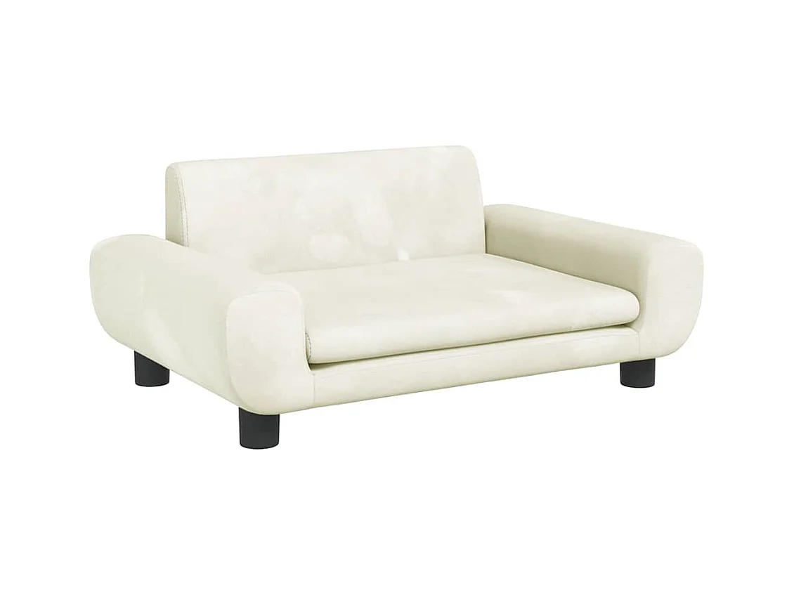 Cama para perro color crema 70x45x33 cm terciopelo
