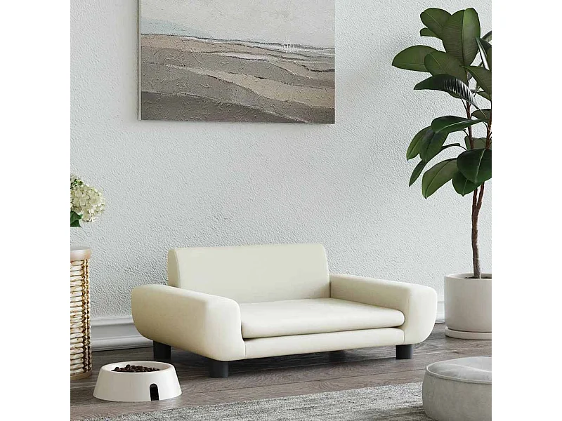 Crème hondenbed 70x45x33 cm fluweel