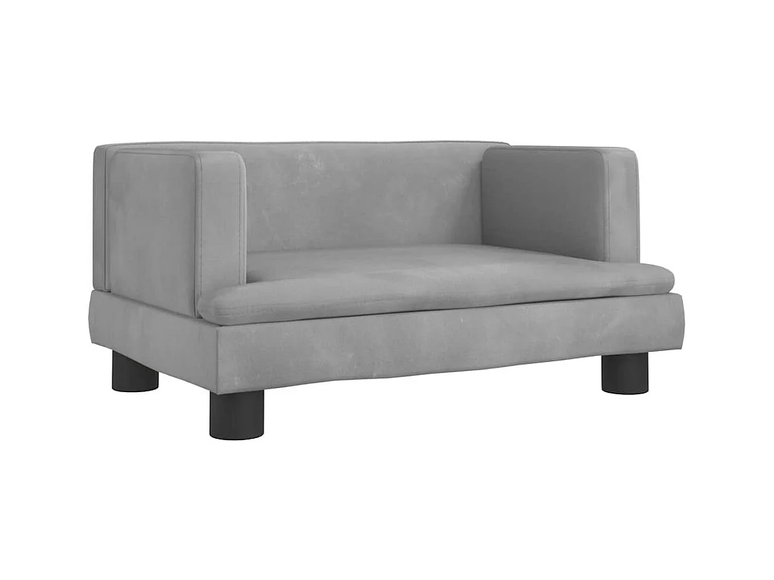 Lit pour chien gris clair 60x40x30 cm velours
