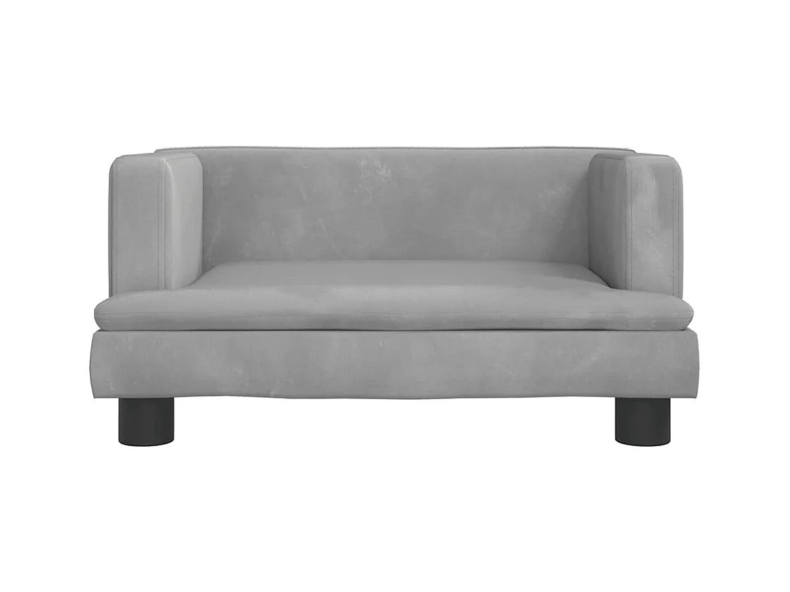 Lit pour chien gris clair 60x40x30 cm velours