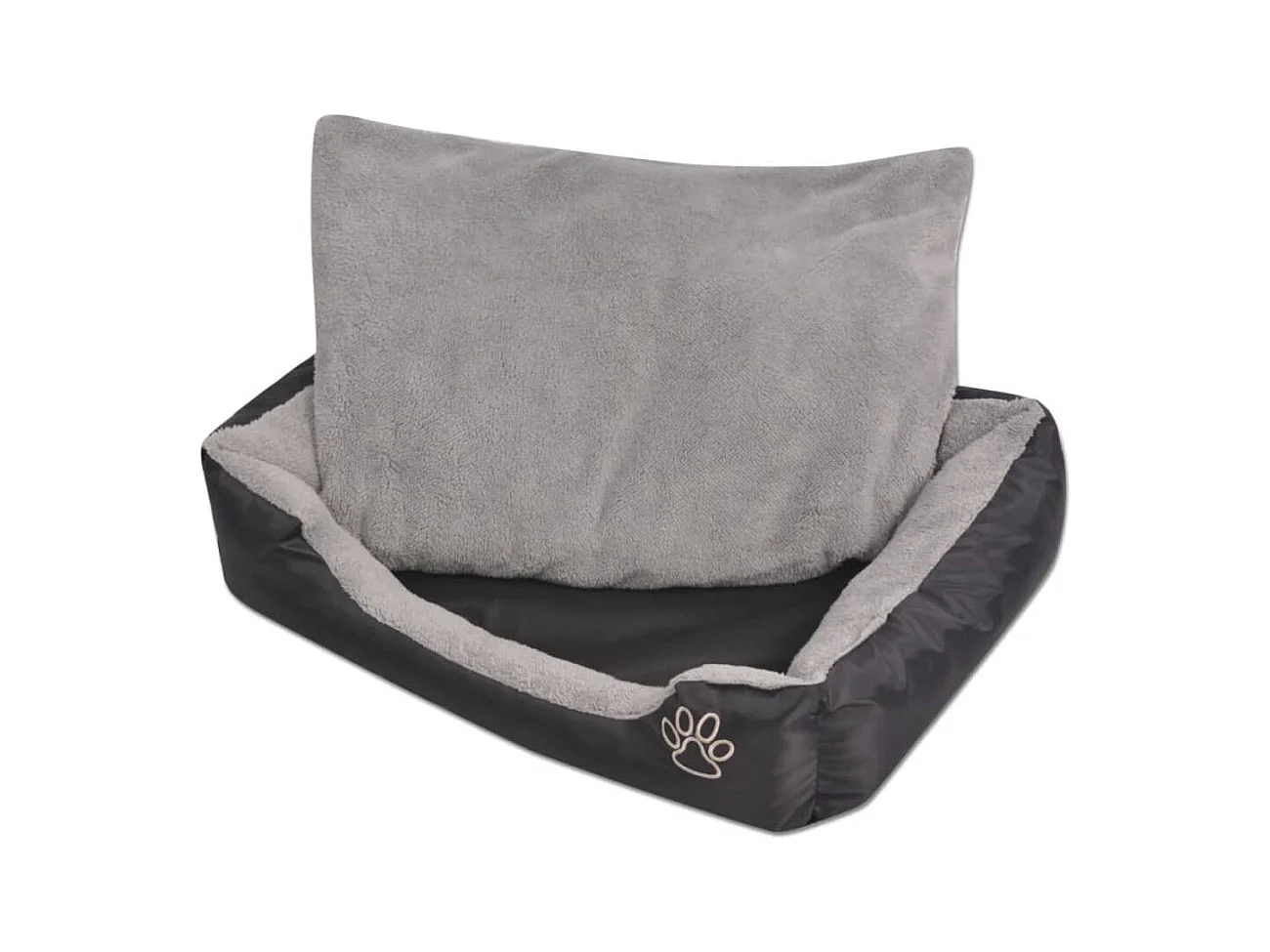 Lit pour chiens avec coussin rembourré Taille S Noir