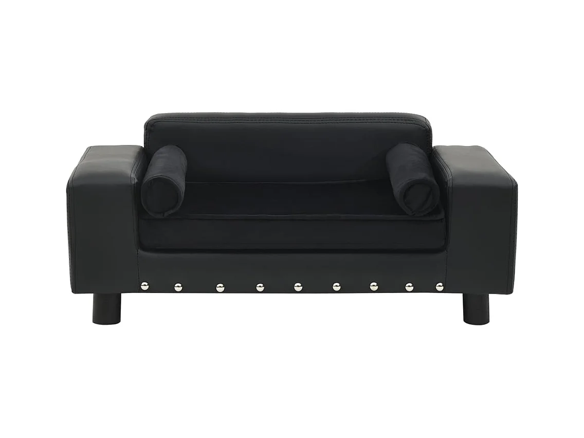 Sofá para perros negro 81x43x31 cm de felpa y piel sintética