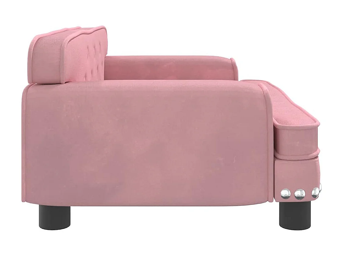 Cama para perro rosa de terciopelo 70x45x30 cm