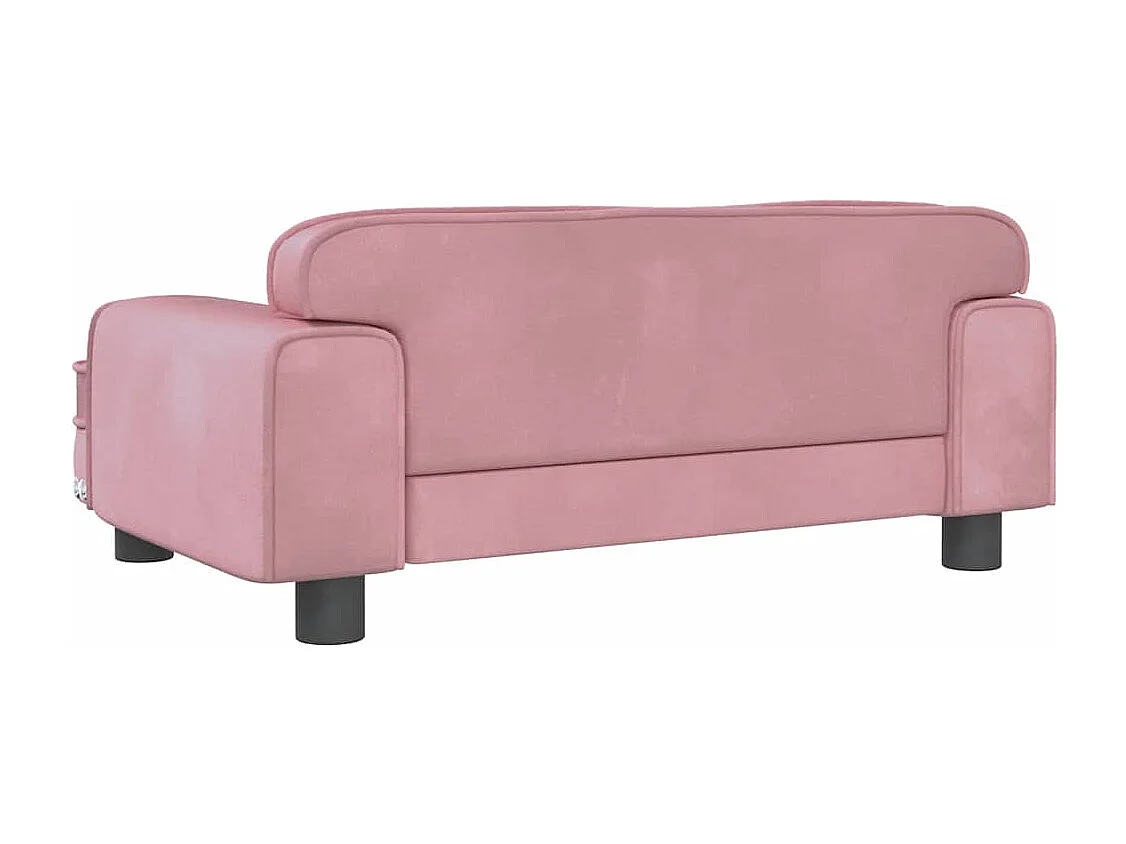 Cama para perro rosa de terciopelo 70x45x30 cm