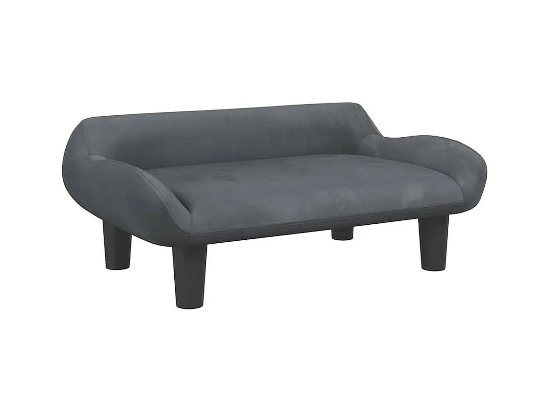 Lit pour chien gris foncé 70x40x24 cm velours