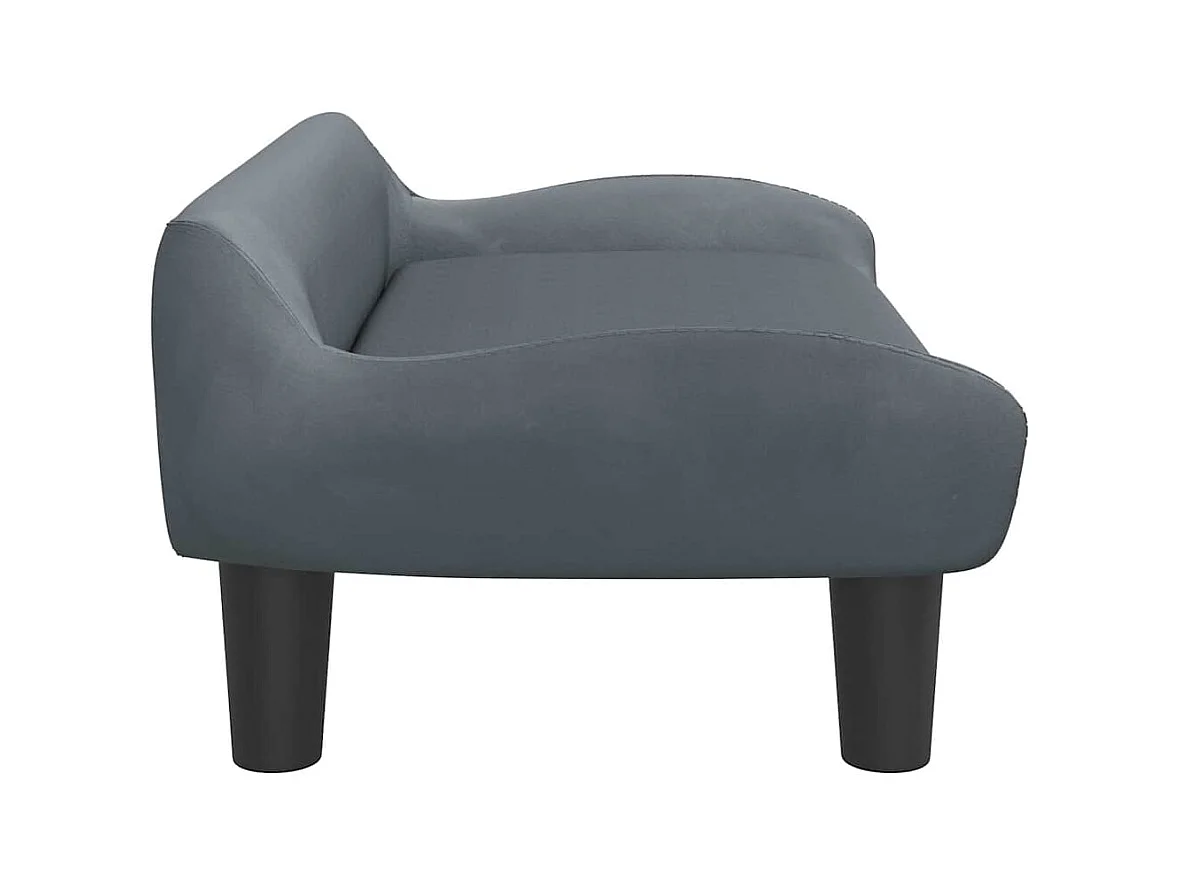 Lit pour chien gris foncé 70x40x24 cm velours