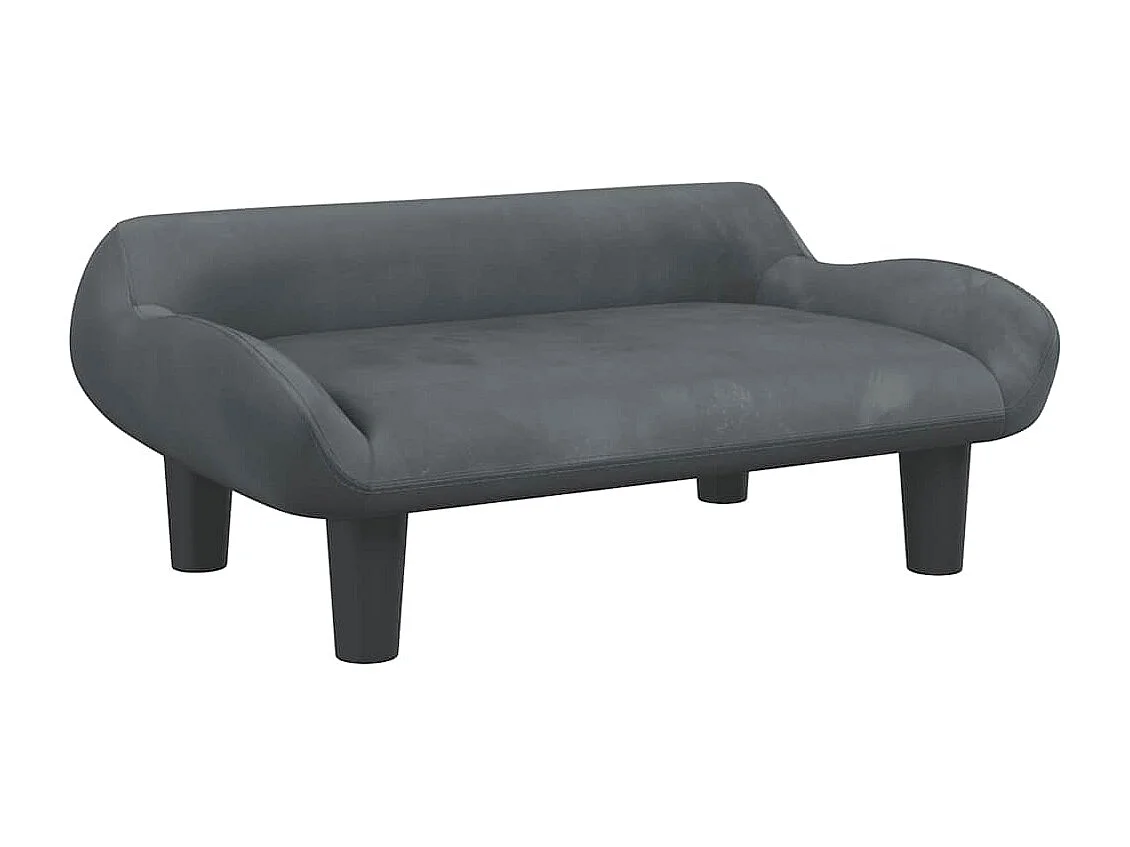 Lit pour chien gris foncé 70x40x24 cm velours