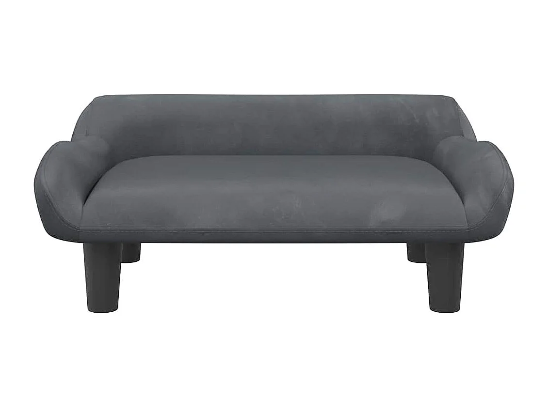 Lit pour chien gris foncé 70x40x24 cm velours