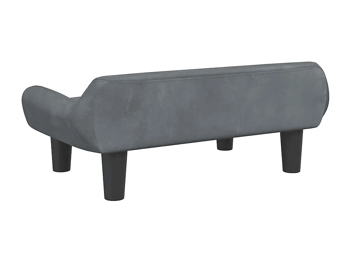 Lit pour chien gris foncé 70x40x24 cm velours