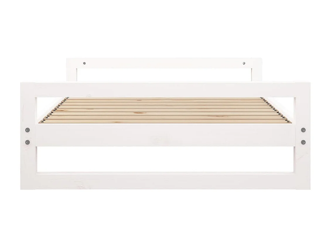 Cama para perro blanca 105,5x75,5x28 cm madera maciza de pino