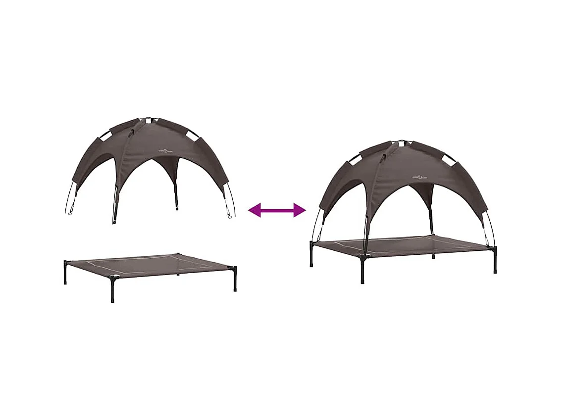 Cama para perros de acero marrón