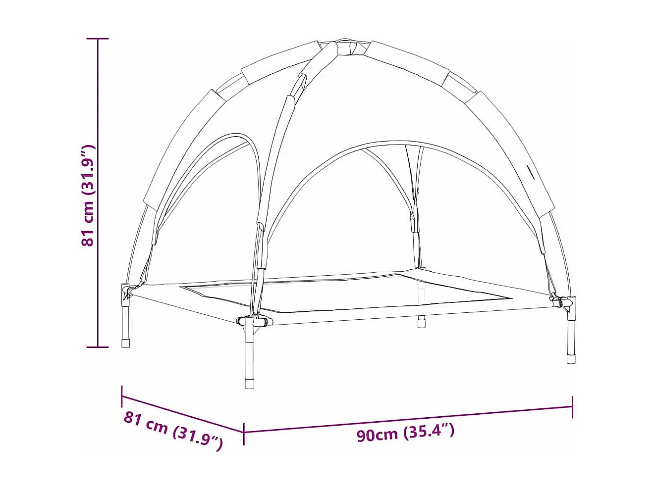 Lit pour Chien Marron l Acier