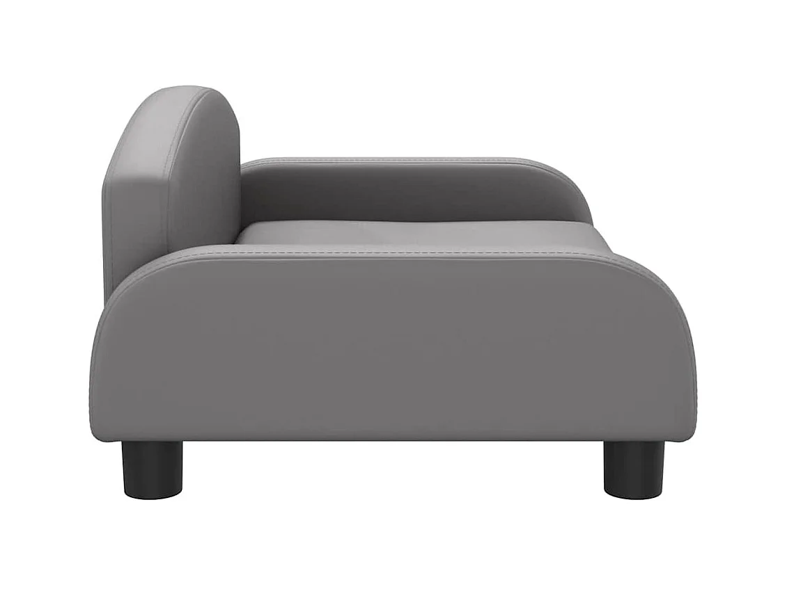 Lit pour chien gris 70x45x30 cm similicuir