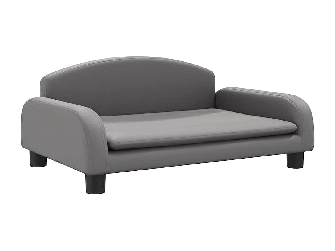 Cama para perro gris 70x45x30 cm piel sintética