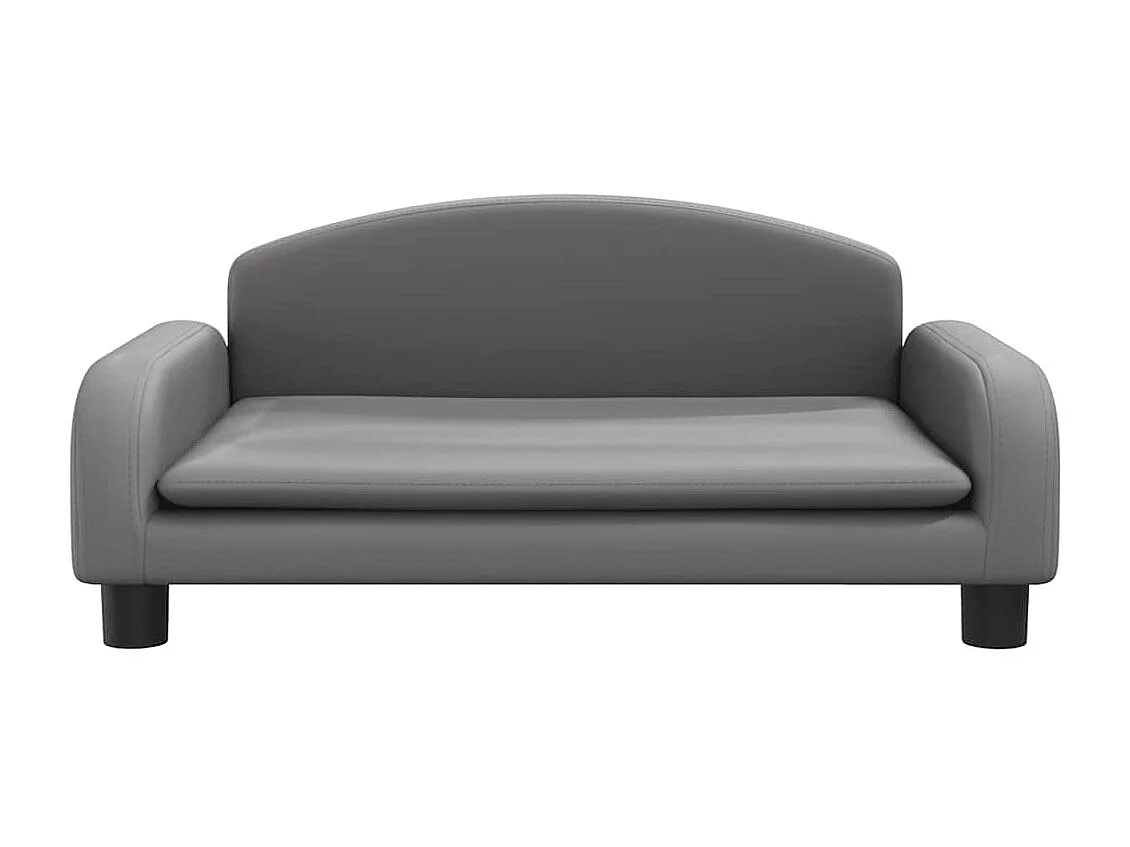 Cama para perro gris 70x45x30 cm piel sintética