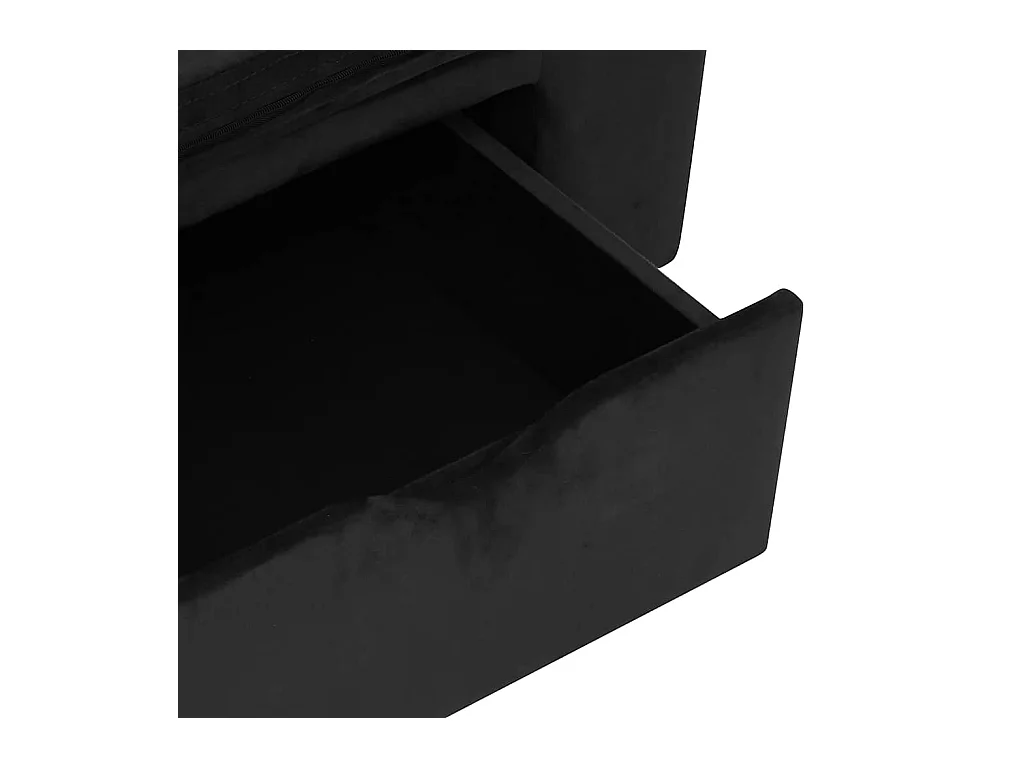 Sofá para perro con cajón Negro 75x50x38 cm Peluche