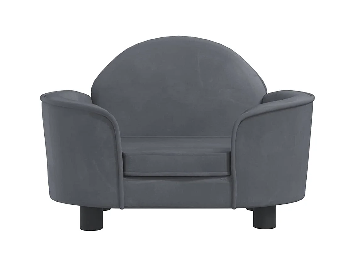 Lit pour chien gris foncé 66x40x45 cm velours