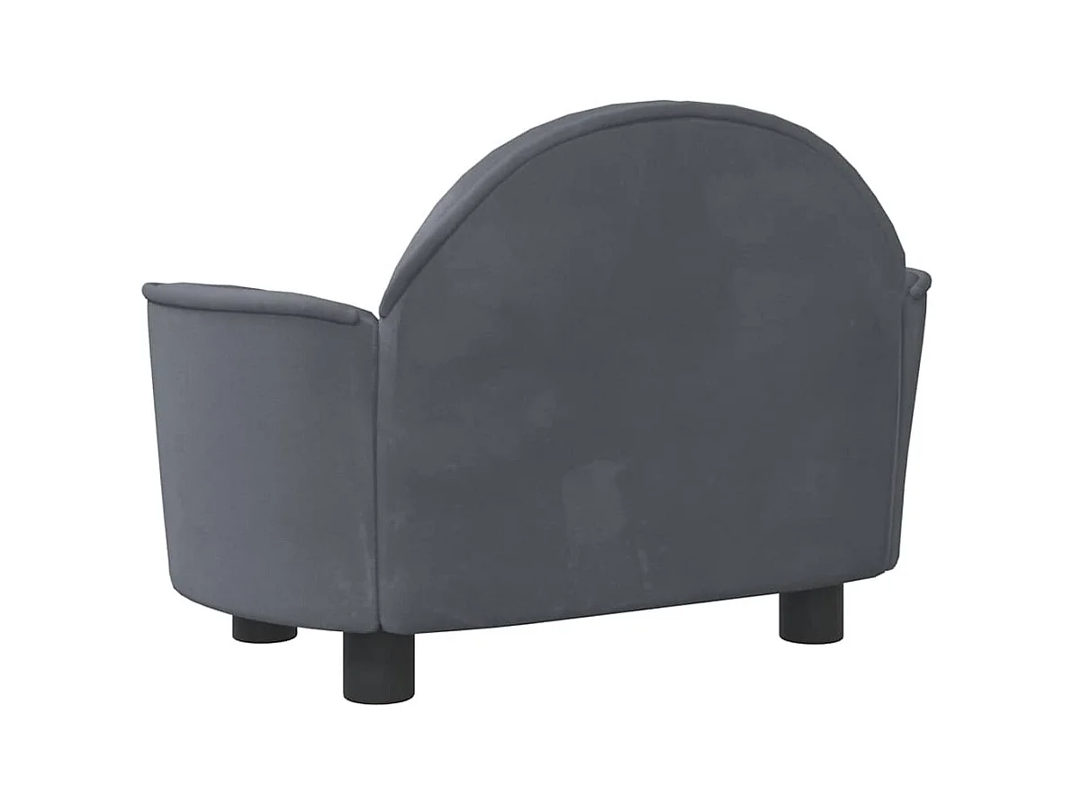 Lit pour chien gris foncé 66x40x45 cm velours