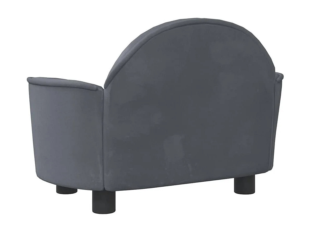 Lit pour chien gris foncé 66x40x45 cm velours