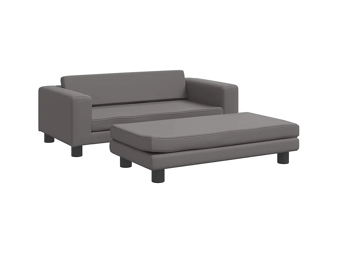 Lit pour chien avec extension gris 100x50x30 cm similicuir