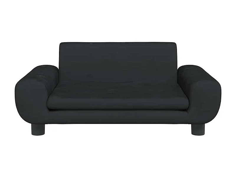 Cama para perro negra de terciopelo 70x45x33 cm
