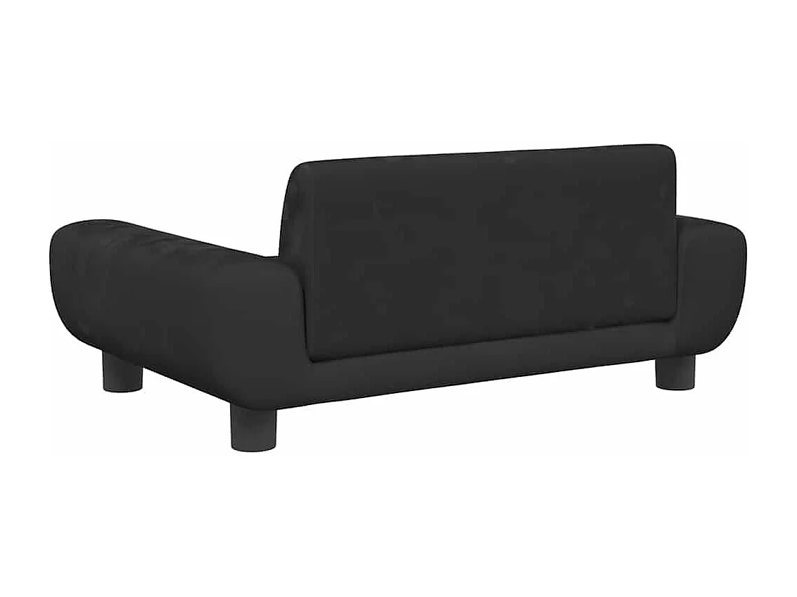 Zwarte hondenmand 70x45x33 cm fluweel