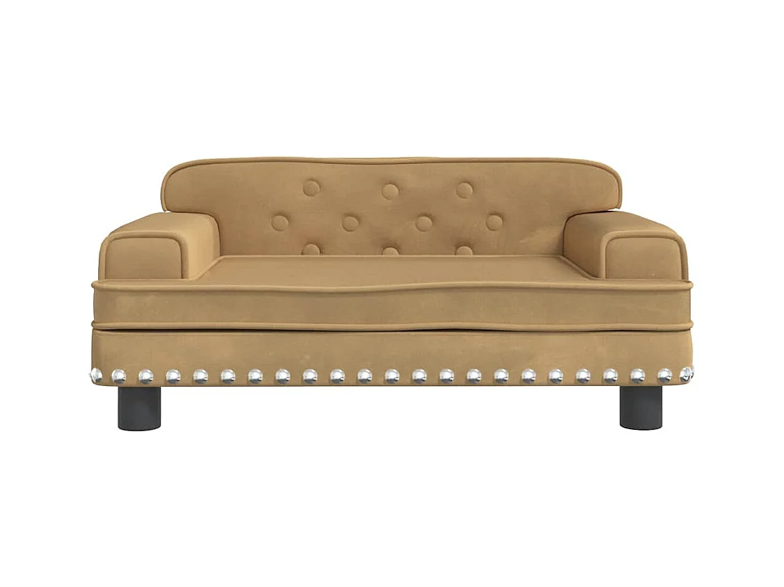 Lit pour chien marron 70x45x30 cm velours