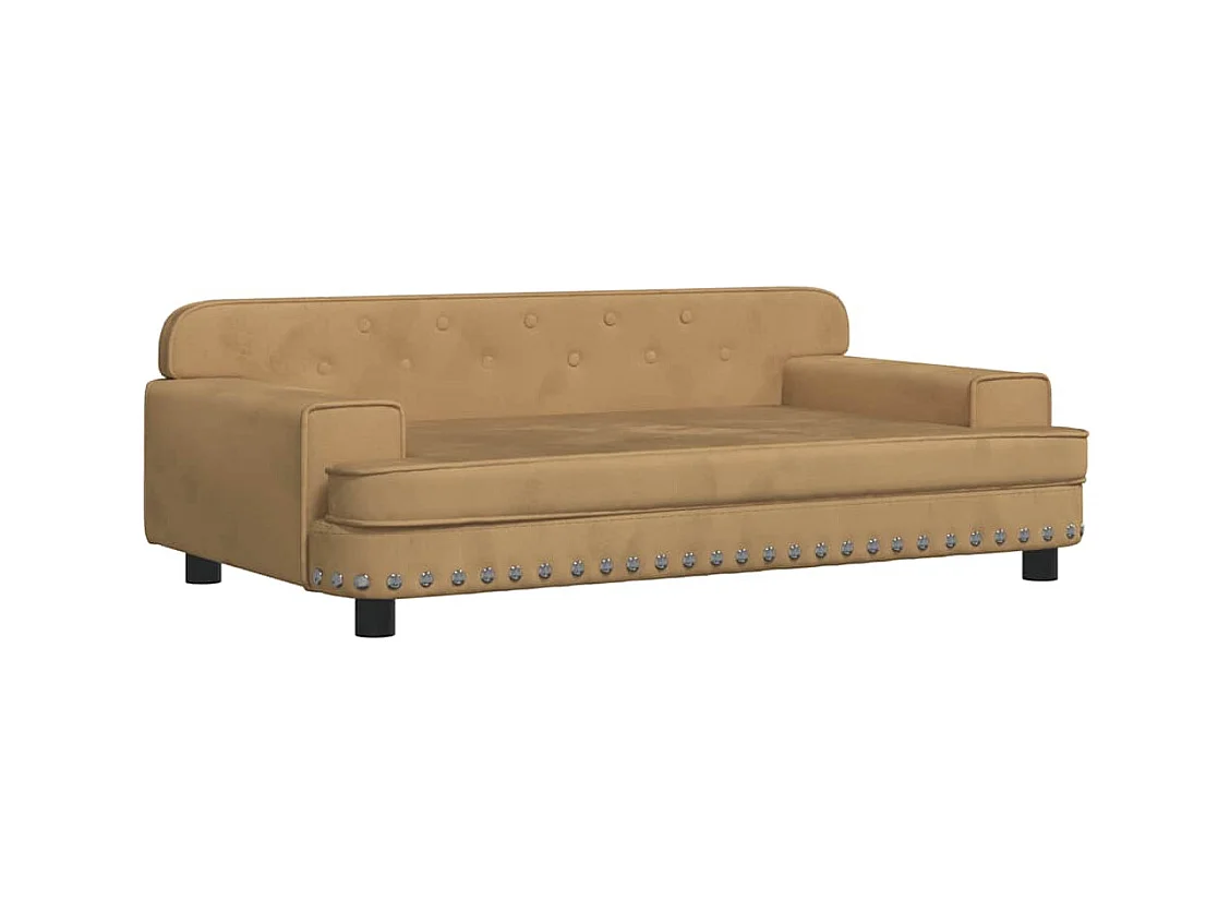 Lit pour chien marron 90x53x30 cm velours