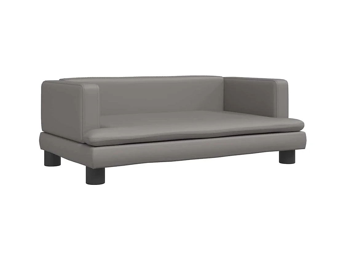 Lit pour chien gris 80x45x30 cm similicuir