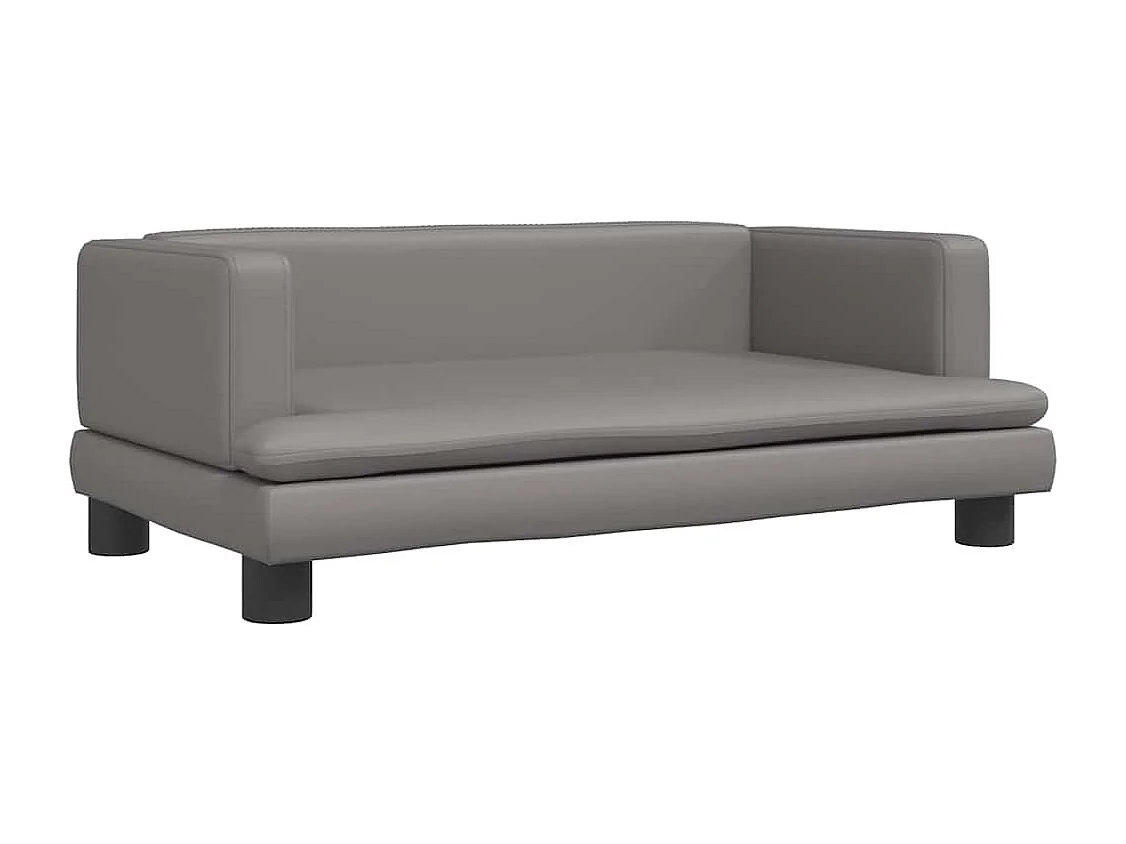 Lit pour chien gris 80x45x30 cm similicuir