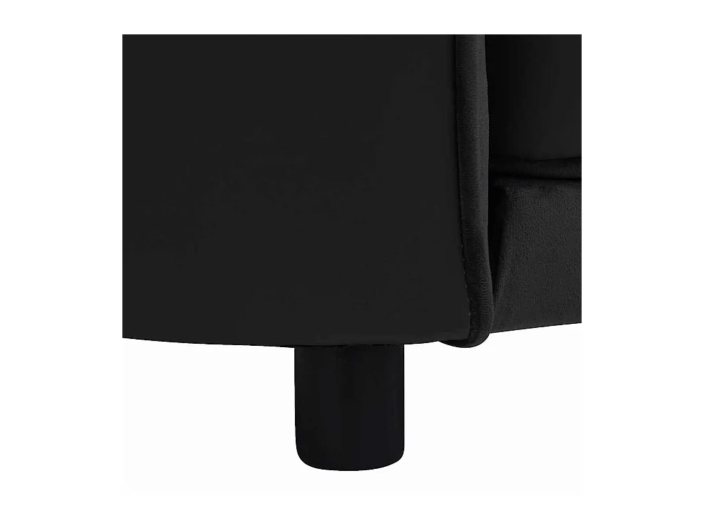 Sofá Perro Negro 69x49x40 cm Peluche y Piel Sintética