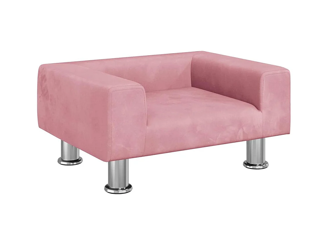 Cuccia rosa per cani 50x40x26,5 cm in velluto