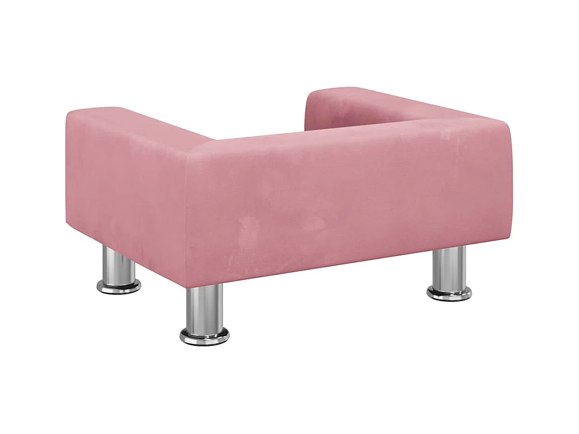 Cuccia rosa per cani 50x40x26,5 cm in velluto