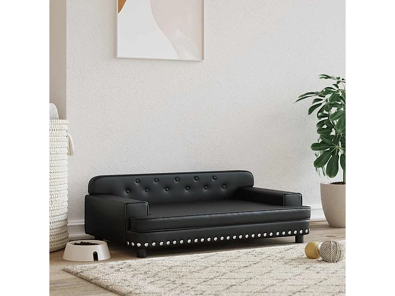 Zwarte hondenmand 90x53x30 cm kunstleer