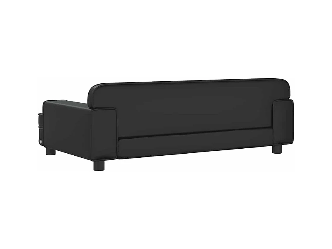 Cama para perro negra 90x53x30 cm piel sintética