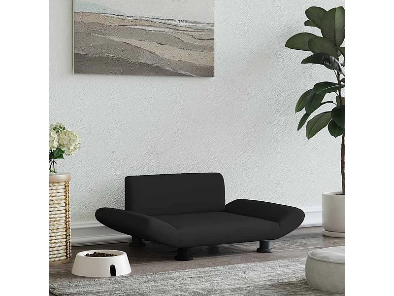 Lit pour chien noir 70x45x28 cm tissu