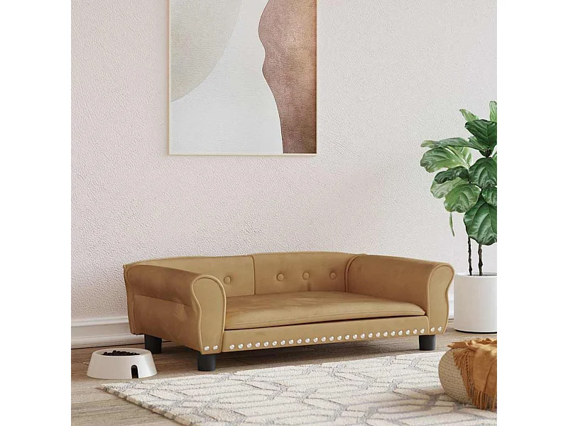 Bruin hondenbed 95x55x30 cm fluweel