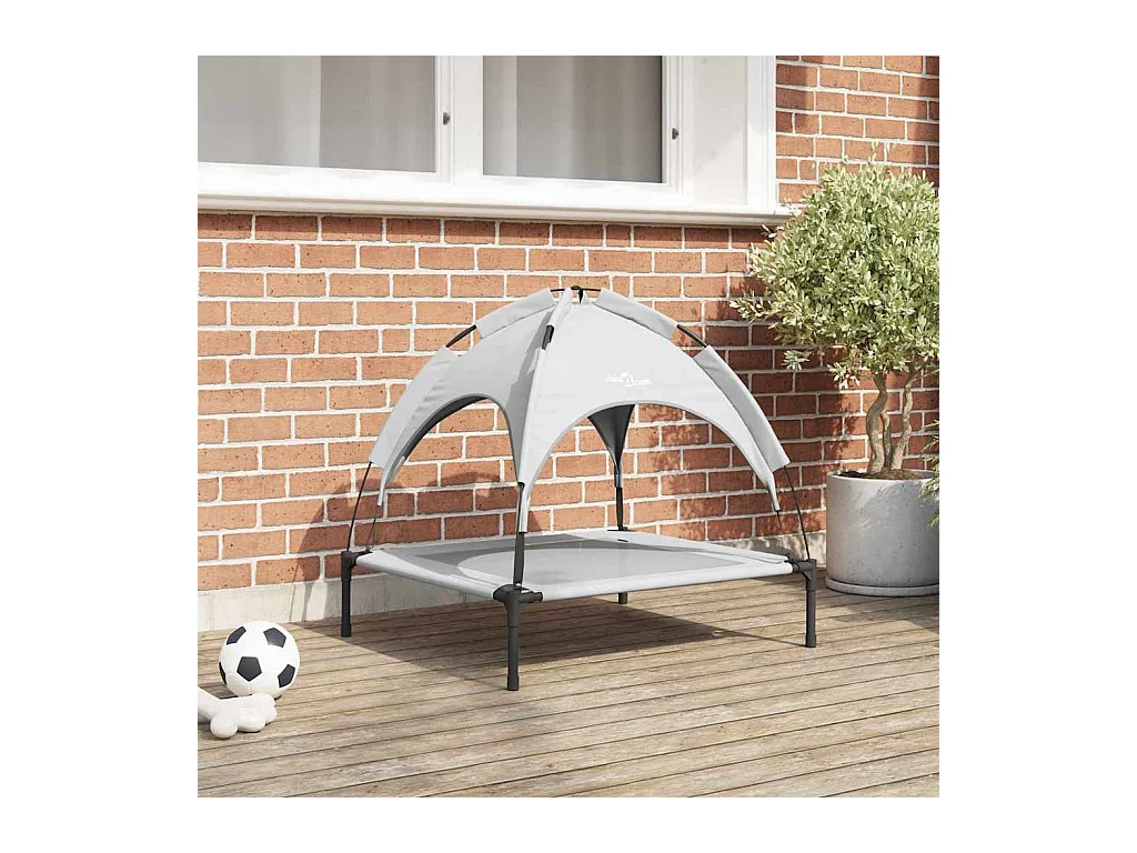 Cama para perros de acero gris plateado