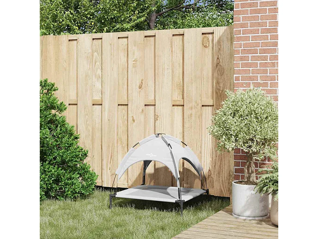 Cama para perros de acero gris plateado