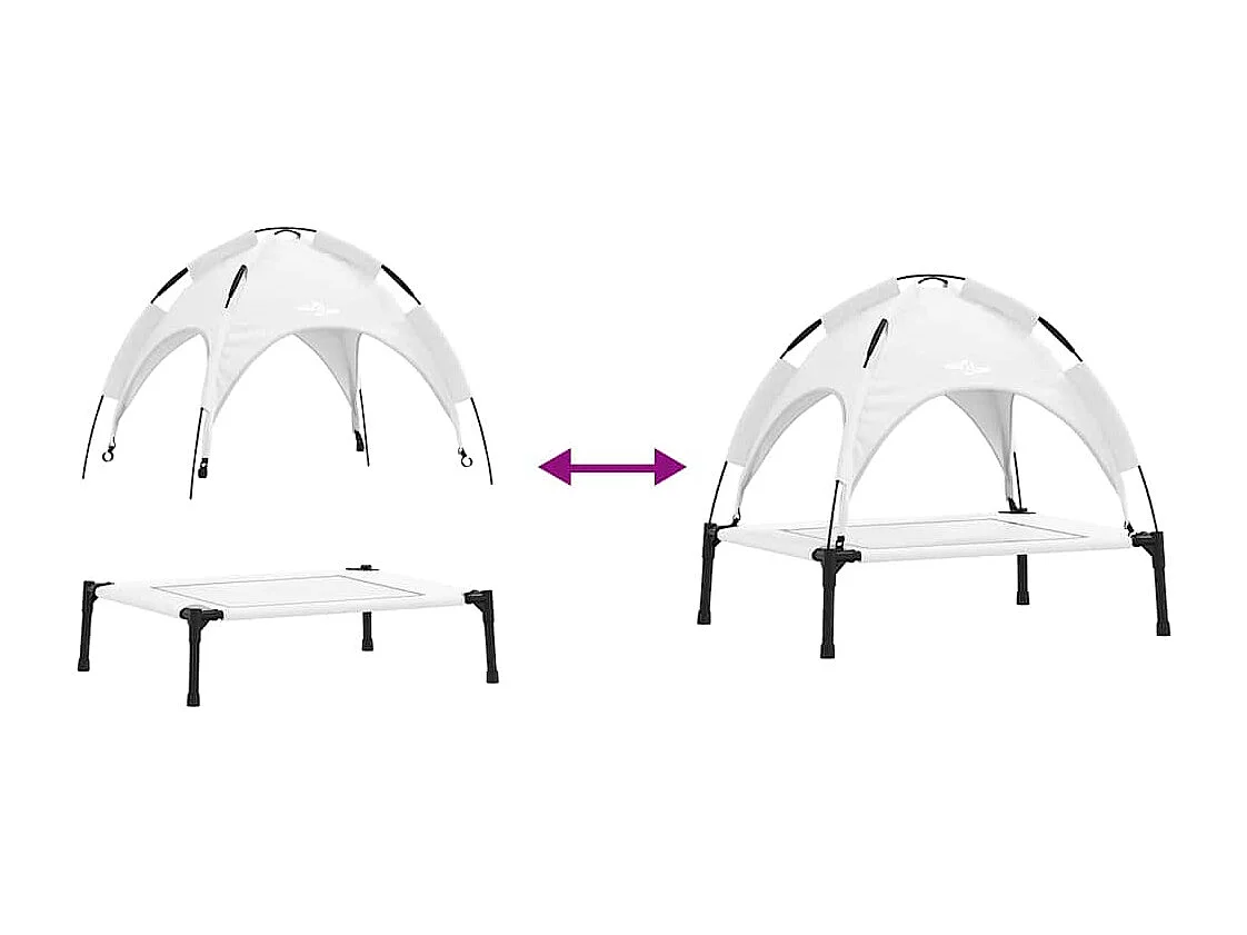 Cama para perros de acero gris plateado