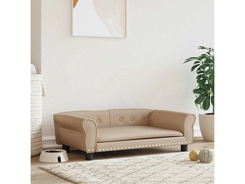 Cappuccino hondenbed 95x55x30 cm kunstleer