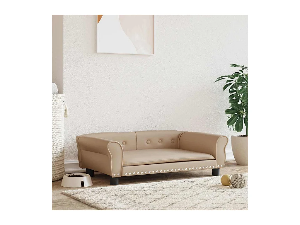 Cappuccino hondenbed 95x55x30 cm kunstleer