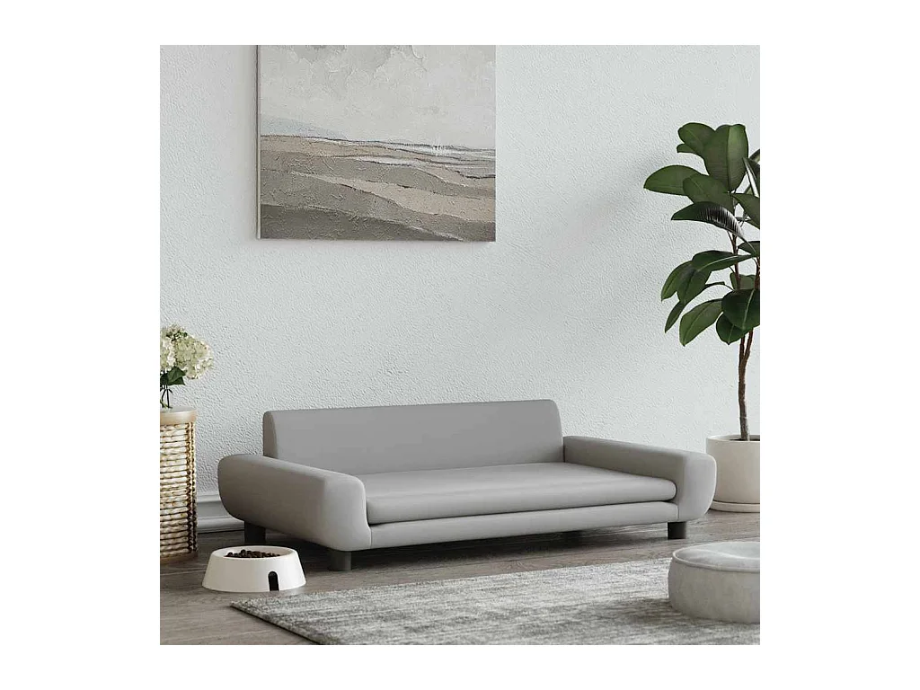 Lit pour chien gris clair 100x54x33 cm velours