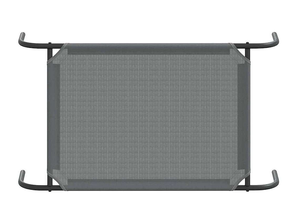 Lit surélevé pour chien gris 90x50x20 cm textilène et acier