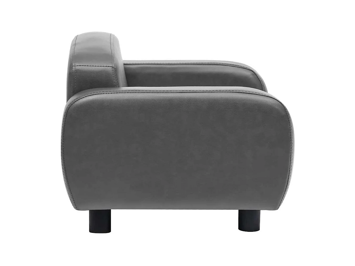 Sofá para perro gris 80x50x40 cm piel sintética