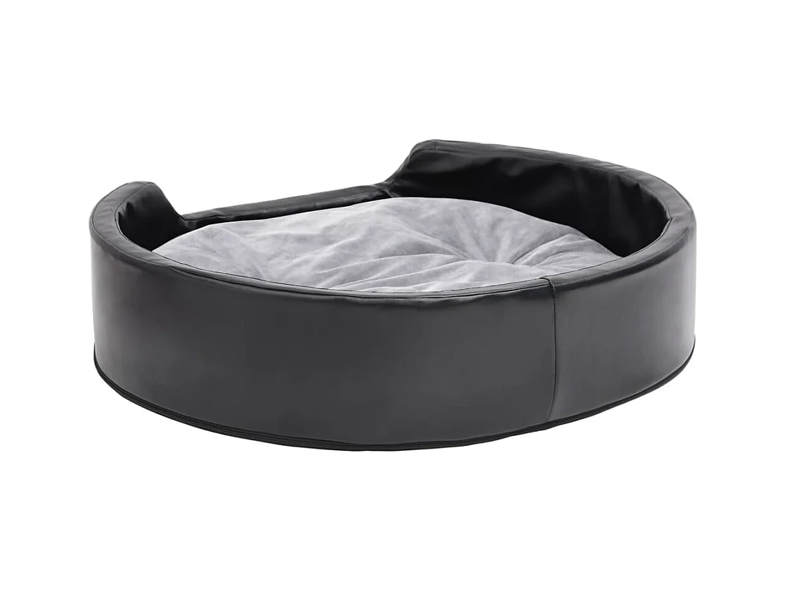 Cama para perro Negra y gris 79x70x19 cm Peluche y polipiel
