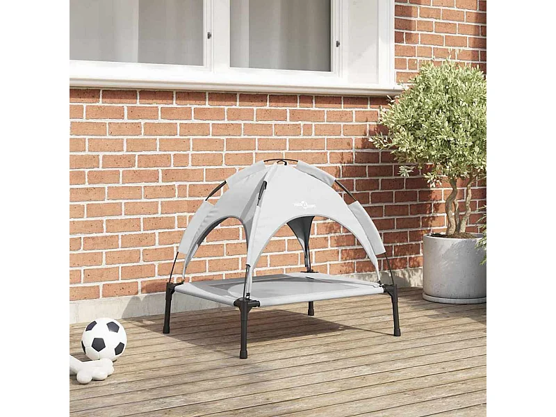 Cama para perros de acero gris plateado