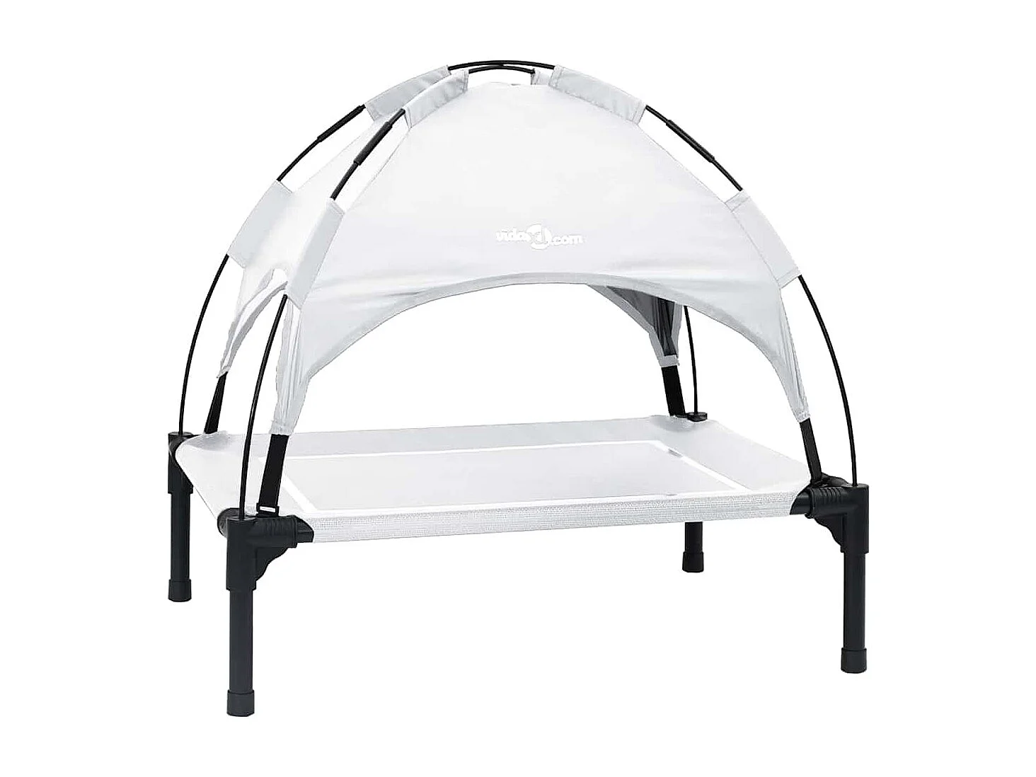 Cama para perros de acero gris plateado